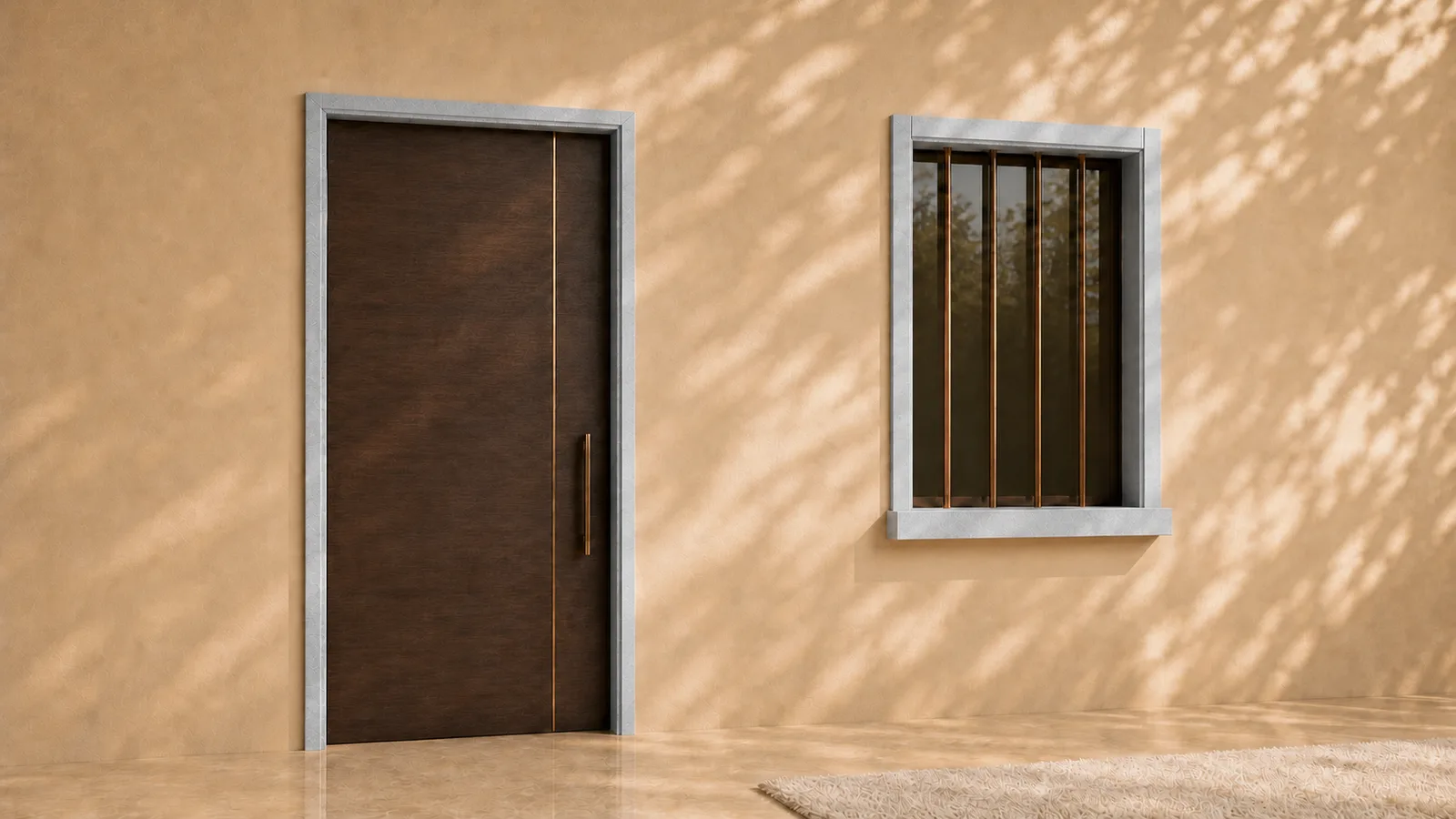 Bijoliya door and window on one wall — concept render
