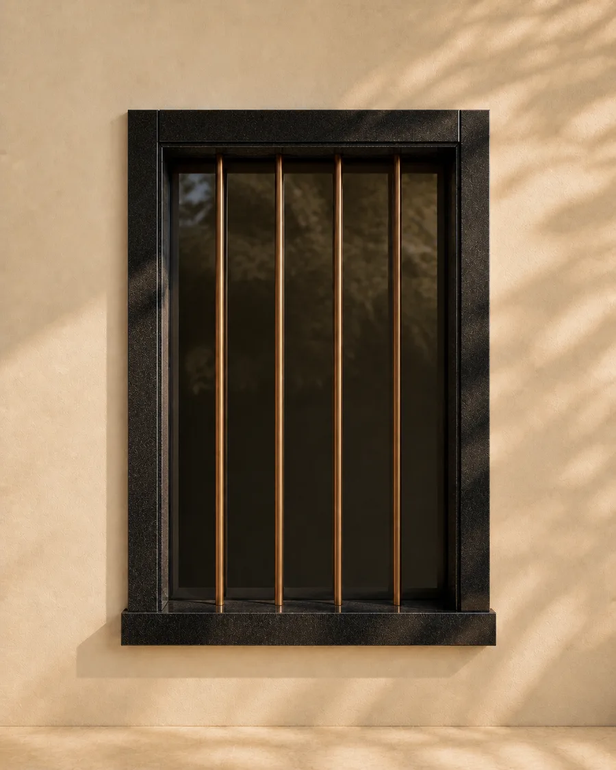 R Black window with bronze grille — concept render